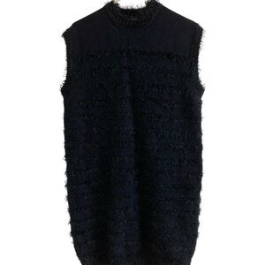 Vegas Dress Blue Fuzzy Size XL - 1X Sleeveless Retro 70's Style Wool Blend